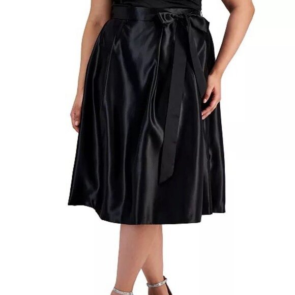 New Alex Evenings Women Black Tea Midi Length Dress Skirt Plus Size 2X Cocktail - Picture 1 of 7